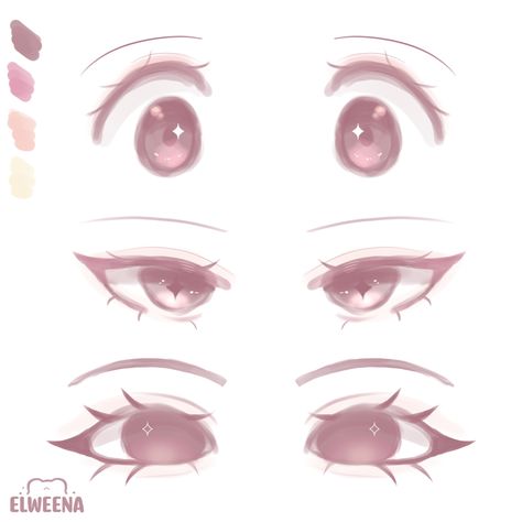 Hot Eye Drawing, Eye Drawing Expression, Drawing Eyes Female, Seductive Eyes Drawing Anime, How To Draw Round Eyes, Siren Eye Drawing Reference, Anime Eye Reference Female, Female Faces Drawing Reference, Eye Art Styles Drawing