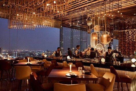 22 rooftop bars in Bangkok to soak up that high life Penthouse Bar, Hotel Rooftop Bar, Bangkok Rooftop, Mediterranean Dining, Mixology Bar, Whisky Bar, Best Rooftop Bars, Bangkok Hotel, Rooftop Lounge