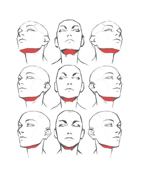 Head Leaned Back Drawing, Head Tips Drawing, Head Up Reference Drawing, Drawing Reference Head Angles, Drawing Heads Angles, Body Angles Drawing, Face Up Drawing, Head Looking Up Reference Drawing, Drawing The Head