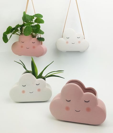 Our heads are firmly in these clouds and we're not coming down! Pretty and sweet, perfect for a new baby! SHOP NOW > $18 - $20 https://sproutwellgreenhouses.com.au/product/cloud-planters-pot-hanging/ If you would like further information, contact us via direct message, phone or email! 📞 1300 657 174 📧 sales@sproutwelldecor.com.au #sproutwelldecor #homedecor #gardendecor #giftideas #decor #outdoordecor #indoordecor #cloudplanters Moon Ceramics, Pink Pots, Cloud Hanging, Cute Cloud, Color Drawing Art, Pink Cloud, Clay Crafts Air Dry, Kids Bedrooms, Ceramic Pots