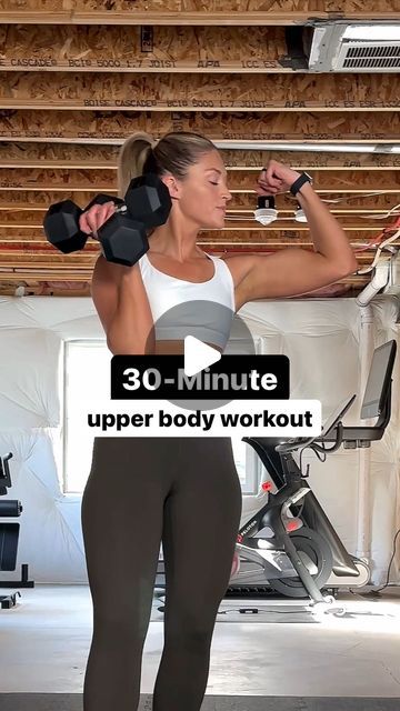 (🔰 save for later) I get asked all the time “what does a workout look like inside @movementwithjulie weekly workout plan?!”   So I... | Instagram 30 Minute Compound Workout, Upper Body Workout At Gym Plan, Upper Body Dumbbell Workout For Women, 30 Minute Arm Workout, Standing Chest Fly, 30 Minute Upper Body Workout, Dumbell Arm Workout, Workout Structure, At Home Dumbbell Workout