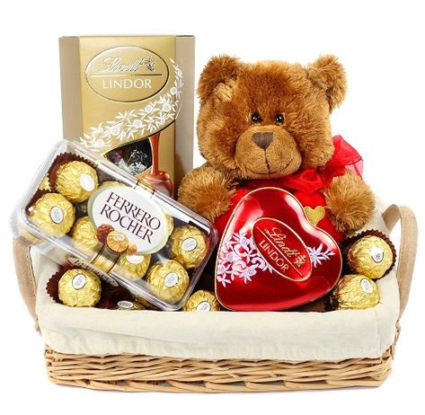 Chocolate Heaven Teddy Bear And Chocolates Gift, Teddy Bear Gift Basket, Black And White Balloons, Chocolates Gift, Teddy Bear Gift, Chocolate Gifts Basket, Teddy Bear Gifts, Valentine's Week, Birthday Chocolates