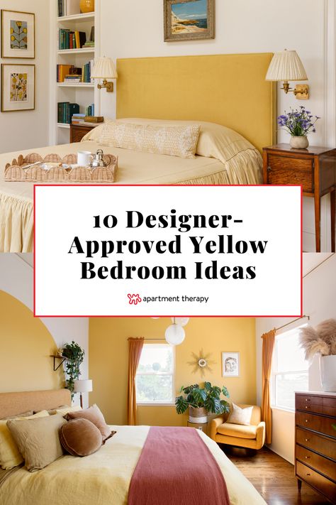 The following yellow bedroom ideas offer something for every style at any age that will make bringing this cheery color into your home as appealing as ever. Yellow Beige Bedroom Ideas, Pale Yellow Bedroom Decor, Yellow Yoga Room, Yellow And Wood Bedroom, Yellow Gray And White Bedroom, Yellow Primary Bedroom, Yellow Bedroom Paint Ideas, Yellow Guest Bedroom Ideas, Yellow Pink Bedroom Ideas