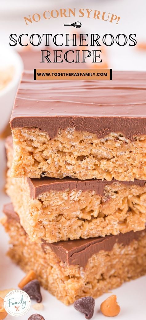 Scotcheroos No Corn Syrup, Scotcheroos Without Corn Syrup, Healthy Butterscotch Recipes, Rice Krispie Scotcheroos Butterscotch Chips, Honey Peanut Butter Scotcheroos, Scotcharoos Recipe Healthy, Healthy Scotcheroos Recipe, Score Bars Recipe, Recipes With Corn Chips