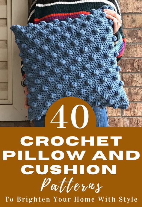 Comfortable and Chic Crochet Pillow Patterns Diy Crochet Pillow, Throw Pillow Cover Pattern, Pillow Cover Crochet Pattern, Basket Weave Crochet, Pillows Crochet, Crochet Pillow Patterns Free, Knitted Cushion Covers, Daisy Pillows, Bow Pillows