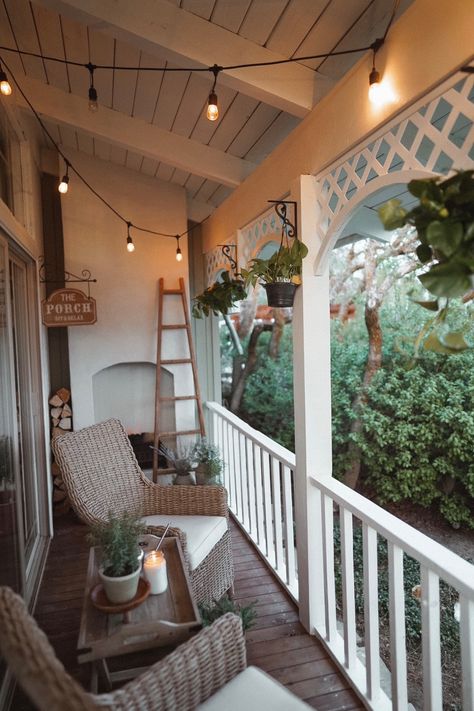 lattice arches, porch with arches, diy arches, porch makeover, wooden arches, wooden arches on porch, hanging plants, hanging outdoor plants, wicker chairs on porch, wicker chairs on patio, Cute Front Porch Ideas Small Houses, Small Back Porch Seating Ideas, Relaxing Front Porch Ideas, Cute Small Front Porch Ideas, Small Porch Aesthetic, Front Porch Reading Area, Simple Back Porch Decor, City Porch Ideas, Built On Front Porch