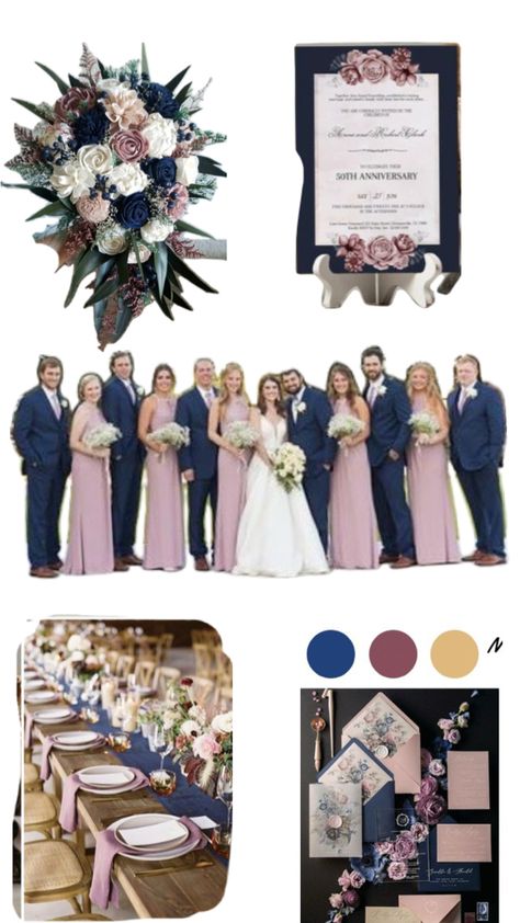 Blue Mauve Wedding, Navy And Mauve Wedding, Mauve Wedding, Navy Wedding, Wedding Dreams, Blue Wedding, Wedding Theme, Wedding Colors, My Wedding