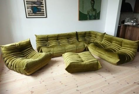 Togo Couch, Michel Ducaroy, Retro Interior Design, Togo Sofa, Retro Interior, Ligne Roset, Living Room Set, House Room, Room Set