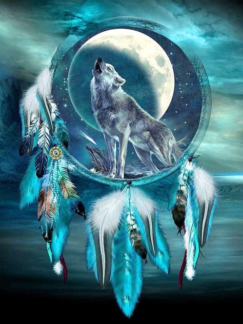 Dream Catchers, Diamond Painting, Dream Catcher, Feathers, Moon, White