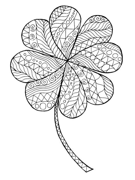 Clover Coloring Page, Clover Craft, Bug Coloring Pages, Panda Coloring Pages, Hello Kitty Colouring Pages, Ink Pen Art, Hello Kitty Coloring, Yarn Thread, Zentangle Drawings