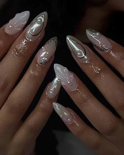 Embrace The Oceans Magic With These 40 Stunning Mermaid Nails – May the Ray Mermaid Nails Aesthetic, Dark Mermaid Nails, 3 D Nails Designs, Siren Nails, Ocean Nail Ideas, Summer Holiday Nails, Ocean Nail, Ocean Nails, Mermaid Nail