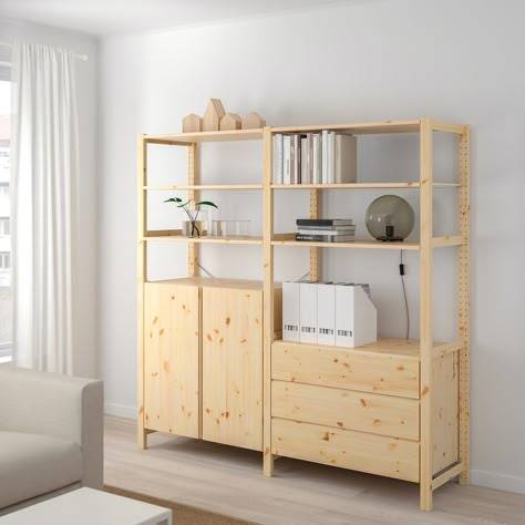 Ikea Hejne, Ivar Regal, Pine Cabinets, Side Units, Ikea Ivar, Garage Shelving, 3 Drawer Chest, Shelves In Bedroom, Shelf Unit