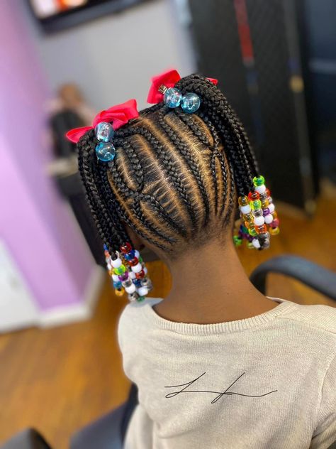 Girl Braids Hairstyles Kids Black Little, Plat Hairstyles Black Natural Hair, Braided Pigtails Black Kids, Kids Styles Hair Black Braids, 2 Braided Ponytails For Kids, Two Braided Ponytails For Kids, Children Cornrow Hairstyles Natural Kids, Daughter Hairstyles Braids, Kids Braided Hairstyles African American