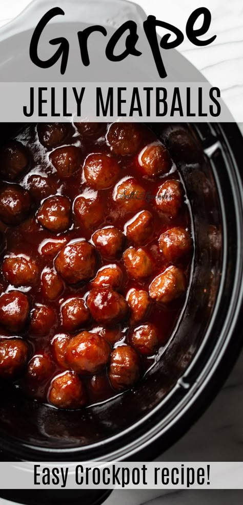 Crockpot Grape Jelly Meatballs, Jelly Meatballs Crockpot, Bbq Grape Jelly Meatballs, Jelly Meatball Recipe, Grape Jelly Meatballs Recipe, Jelly Meatballs, Grape Jelly Meatballs, Sweet And Sour Meatballs, Appetizer Meatballs