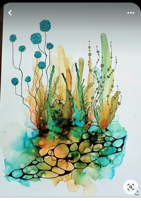 Watercolour And Ink Illustrations, Watercolor And Doodles, Abstract Watercolor And Pen Art, Watercolor And Pen Art, Watercolor And Ink Art, Ink And Watercolor Art, Pen And Ink Watercolor, Neurographic Art, Painting Ideas On Canvas Easy