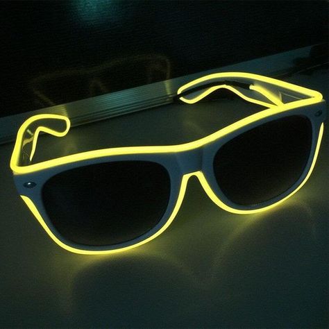 Light Up Party, Glowing Glasses, Led Glasses, Rave Costumes, Funny Glasses, El Wire, Party Sunglasses, Up Party, Neon Party