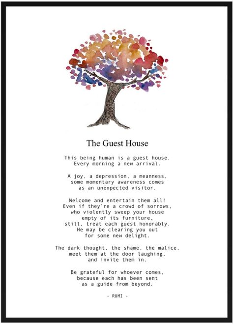 Rumi The Guest House, The Guest House Rumi, Being Human, The Guest, Rumi, Guest House, Poetry, Human