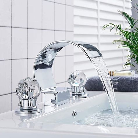 Bathtub Filler, Bathroom Faucets Chrome, Bathroom Faucets Waterfall, Vanity Basin, Sink Mixer Taps, Chrome Bathroom, Widespread Bathroom Faucet, Basin Mixer Taps, Basin Sink