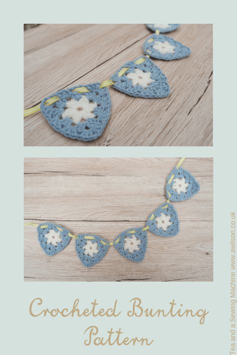 Free Crocheted Bunting Pattern - Crochet Bunting Free Pattern, Boho Bunting, Crochet Bunting Pattern, Bunting Pattern, Boho Crochet Patterns, Mini Bunting, Crochet Bunting, Crochet Baby Gifts, Crochet Garland