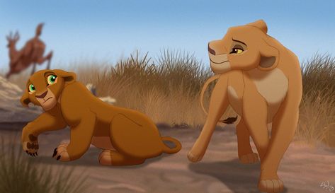 Nice try girlie~adult Asha and Kiara Kiara Lion King, Lion King Fanart, Kiara And Kovu, King Fanart, Lion King 3, Lion King 1, King Pictures, Lion King Drawings, Lion King Pictures