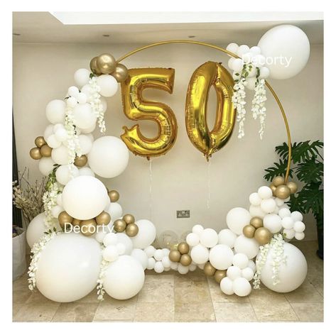 Ballon Decorations 50th Anniversary, 50th Anniversary Balloon Decorations, 50 Anniversary Balloon Decorations, 50th Wedding Anniversary Balloon Arch, 50th Anniversary Balloons, 50th Anniversary Balloon Arch, 50th Anniversary Balloon Ideas, 40th Wedding Anniversary Decorations, Golden Anniversary Decorations