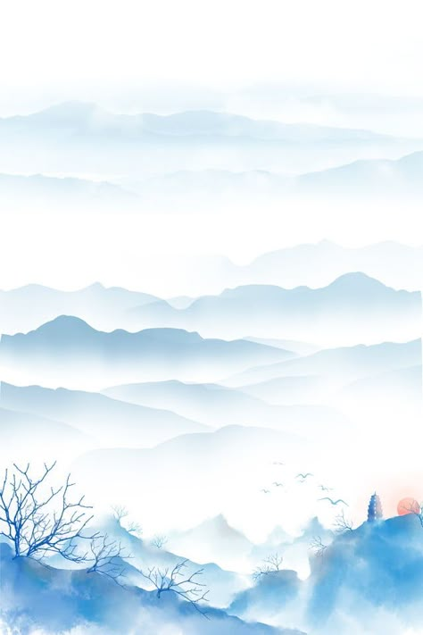 Chinese Style Blue Ink Background Material Chinese Background Landscape, Background Design Landscape, Ink Wallpaper, Clouds Background, Cloud Background, Chinese Background, Name Drawings, Ink Background, Japan Painting