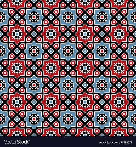 Ajrakh print seamless Vector Pattern | 36594779 | VectorStock Ethnic Wallpaper, African Pattern Design, Ajrakh Prints, Indian Folk Art, African Pattern, Motif Design, Seamless Pattern Vector, Pattern Vector, Pretty Patterns