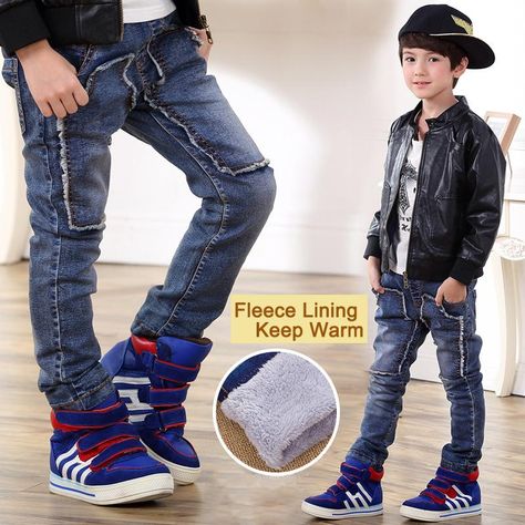 Boys Thick Fleece Jeans Sizes 4T-11 Boys! $22.99 Ships FREE! Pants Ripped, Elegant Fashion Outfits, Boy Jeans, Karaoke Party, Baby Jeans, Stylish Jeans, Patterned Jeans, Jumpsuit Elegant, Winter Light