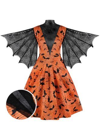 Cute Halloween Dresses, Spider Sleeve, Halloween Dress For Women, Casual Halloween Outfits, Witch Ideas, Spooky Outfits, Halloween Dresses, Retro Stage, Xo Jewelry