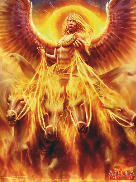 Sol Invictus by Feig-Art Sol Invictus, Phoenix Marvel, Phoenix Fire, Fire Magic, Sun Worship, Greek Mythology Gods, Angel Warrior, Greek Mythology Art, Mythology Art