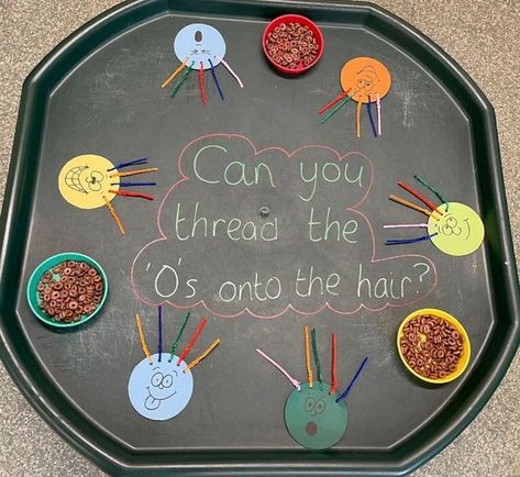 Threading Eyfs Activities, Eyfs Baseline Activities, Marvellous Me Tuff Tray, All About Me Tough Tray, Tuff Tray Ideas All About Me, All About Me Eyfs Tuff Tray, Faces Eyfs Activities, Montessori Tuff Tray Ideas, Easy Tuff Tray Ideas Eyfs