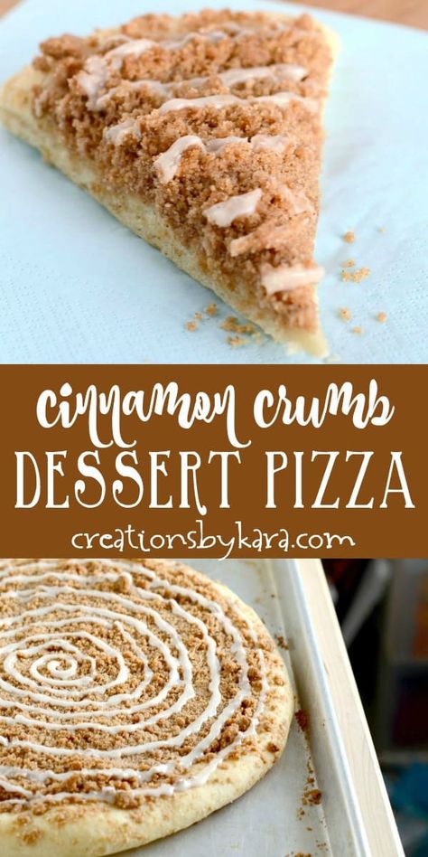 Cinnamon Dessert Pizza, Crumb Dessert, Dessert Pizza Recipes, Cinnamon Desserts, Cinnamon Recipes, Pizza Recipes Homemade, Dessert Pizza, Oreo Dessert, Cinnamon Swirl