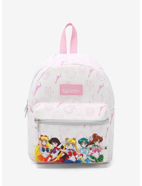 Sailor Moon Pink Icons Mini Backpack Sailor Moon Pink, Magical Items, Magic Items, Pink Icons, Loungefly Bag, Sailor Mercury, The Sailor, Sailor Scouts, Cute Bags