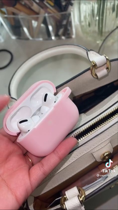 Airpods Pro Aesthetic In Ear, Airpods Pro Case Pink, Pink Airpod Case, Airpods Pro Aesthetic, Preppy Phone Case, Iphone Obsession, Air Pods, Pretty Phone Cases, Birthday List