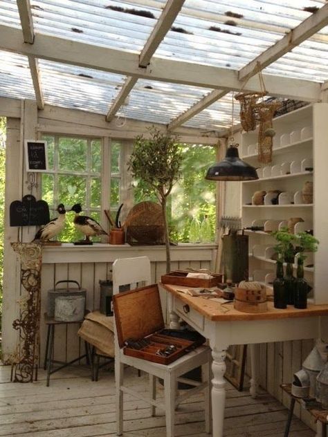 Renovating Barns, Sheds & Outbuildings Garden Shed Interiors, Modern Shed, Backyard Studio, Bamboo Garden, Potting Sheds, Potting Bench, Pink Garden, Diy Shed, Building A Shed