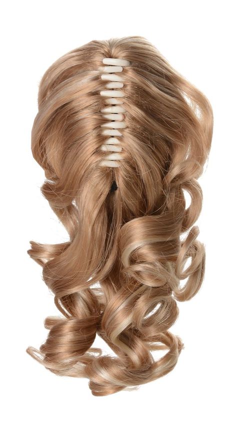 12" Curly Synthetic Clip Ponytail Hair Extension Synthetic Hairpiece 115g with a jaw/claw clip (30#- White Hair Extensions, 3a Curly Hair, Shiny Black Hair, Scary Drawings, Clip Ponytail, Jaw Clip, Black Hair Extensions, Curly Ponytail, Honey Blonde Hair