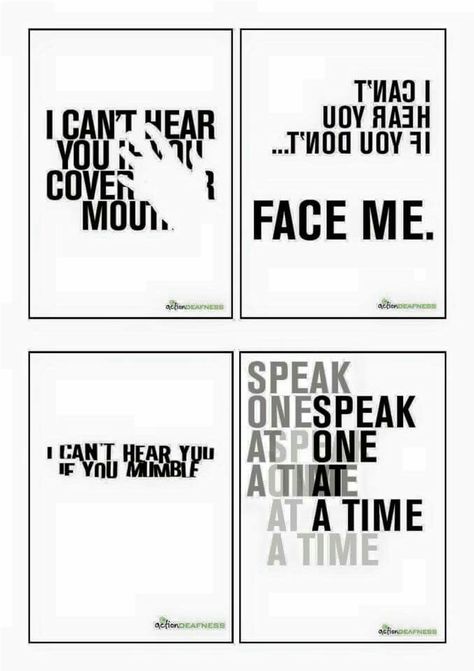 I can't hear you if you cover your mouth. Deaf Quotes, Deaf Art, Sign Language Phrases, Deaf Awareness, Deaf Education, British Sign Language, Asl Sign Language, Awareness Poster, Deaf Culture