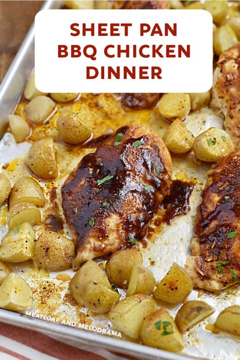 Sheet Pan Bbq Chicken, Pan Bbq Chicken, Baked Bbq Chicken Recipes, Sheet Pan Meals Chicken, Easy Bbq Chicken, Pan Chicken Recipes, Bbq Chicken Crockpot, Sheet Pan Dinners Chicken, Baked Bbq Chicken