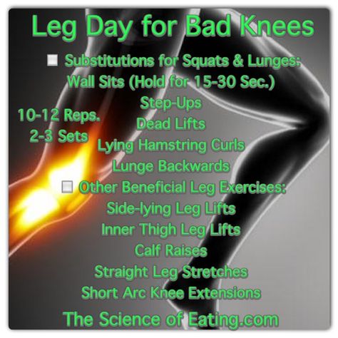 For those who have bad knees, here is a leg day workout that is more gentle, yet provides results! Leg Workout At Gym, Exercise For Bad Knees, Inner Leg Workout, At Home Leg Workout, Leg Workout Gym, Home Leg Workout, Knee Workout, Lying Leg Lifts, Bad Knee Workout