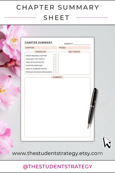 Chapter Notes Template, Chapter Summary Template Free, Chapter Summary Notes, Note Themes, Chapter Summary Template, Summary Ideas, Summary Notes, Bullet Journal Work, Note Taking Tips