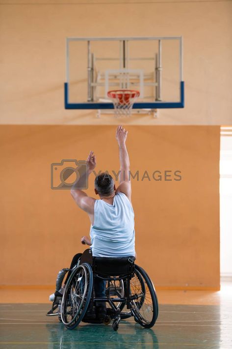 a war invalid in a wheelchair trains with a ball at a basketball club in training with professional sports equipment for the disabled. the concept of sport for people with disabilities #Ad , #concept, #sport, #people, #disabilities Graphic Streetwear, People With Disabilities, A Basketball, Yay Images, Wheelchair, Sports Equipment, Free Stock Photos, Basketball, Train