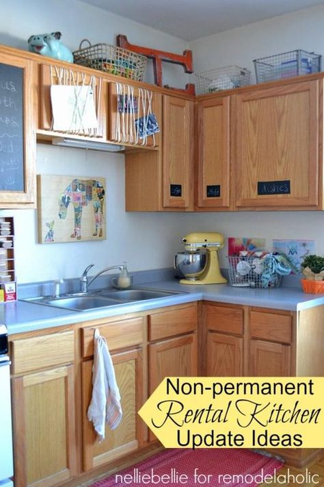 Rental Kitchen Update Ideas | Small Kitchen Ideas For Renters : How To Organize Efficiently This Holiday Cabinets Makeover, Rental Kitchen, Apartment Organization, Kitchen Cabinets Makeover, Rental Decorating, Apartment Life, Apartment Kitchen, Kitchen Tips, Menu Planning