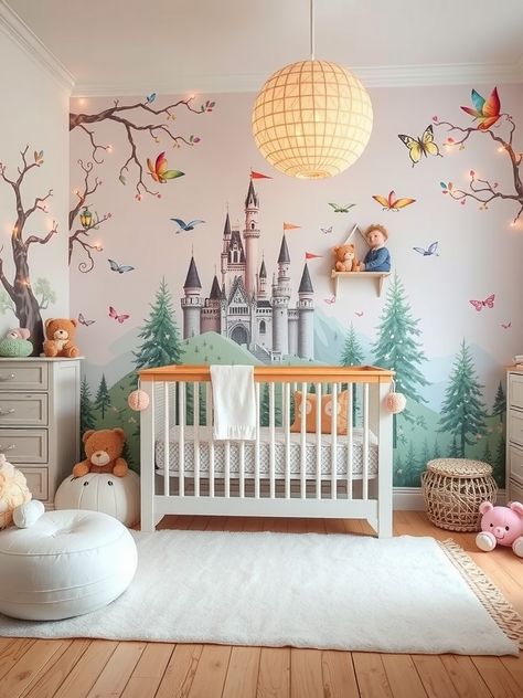 21 Nursery Ideas to Create a Dreamy Baby Space Nursery Ideas Garden, Disney Nursery Ideas, Fairy Tale Nursery, Disney Inspired Nursery, Magical Nursery, Storybook Nursery, Disney Nursery, Nursery Ideas, Nursery Themes