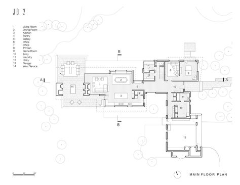 Gallery of JD2 / Carney Logan Burke - 39 Waterfront House Plans, Clb Architects, Ranch Mansion, Built In Daybed, Modernist House, Hillside House, Sims 5, Site Analysis, Architectural Floor Plans