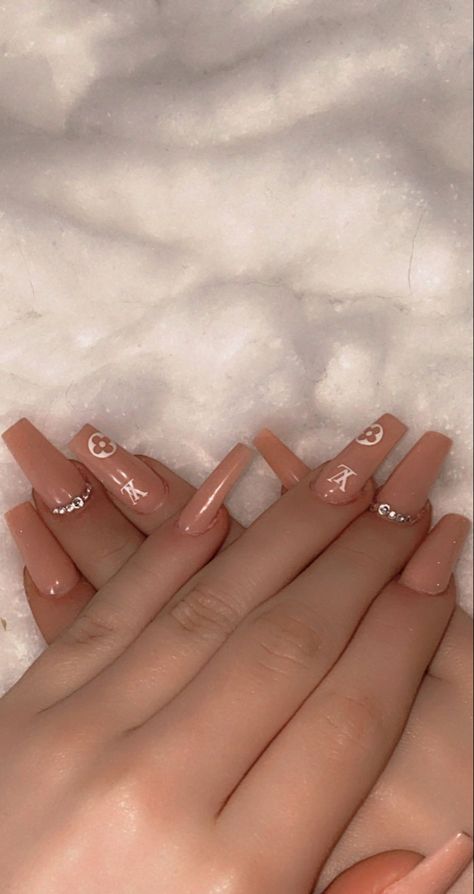 Nike Nails, Louis Vuitton Nails, Nail Tech, Makeup Inspo, Makeup Nails, Nails Inspiration, Nail Inspo, Acrylic Nails, Louis Vuitton