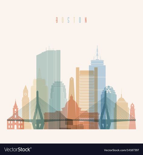 Boston Drawing City, Boston Illustration, Boston Illustration City, Boston Skyline Silhouette, Skyline Poster Design, City Vector Illustration, City Outline, Silhouette Buildings City Skylines, City Graphic