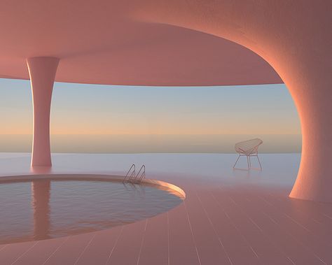 Pink Pool, Dreamscape Architecture, Somewhere In The World, Dreamcore Aesthetic, Autumn Sunset, Pool Rooms, Macbook Wallpaper, Adobe Lightroom, Fantasy Landscape