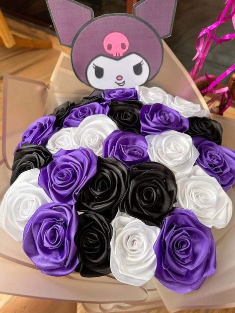 Eternal Flower Bouquet Valentines, Halloween Bouquet, Grape Drawing, Ribbon Rose Bouquets, Roses Bouquet Gift, Ribbon Flowers Bouquet, Luxury Flower Bouquets, Eternal Rose, Money Bouquet