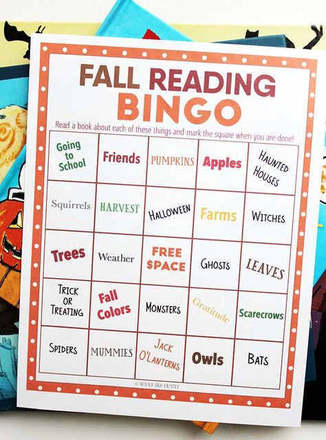 Make reading fun with this Fall book bingo game for kids! Perfect for preschool fall themes, Halloween books, and more, this is more fun than a reading log! Get the free printable bingo game here and start reading Fall books for kids now! Bingo Free Printable, Reading Journal Ideas, Autumn Preschool Theme, Book Bingo, October Reading, Reading Bingo, Make Reading Fun, Bingo Games For Kids, Guided Reading Kindergarten