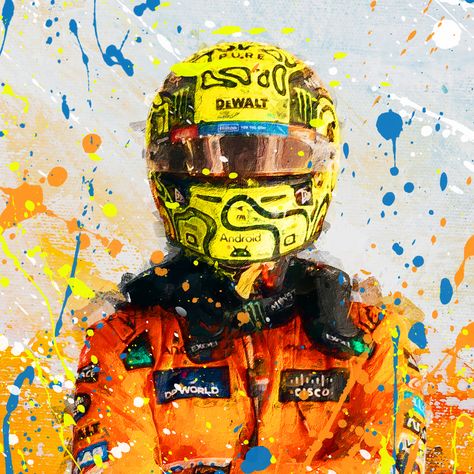 Celebrate the Miami Win! Choose from 3 Canvas Sizes! Lando Norris Painting, F1 Art Paintings, F1 Painting, Formula 1 Art, Mclaren Poster, Landon Norris, Lando Norris F1, Old Man Portrait, Ferrari Poster